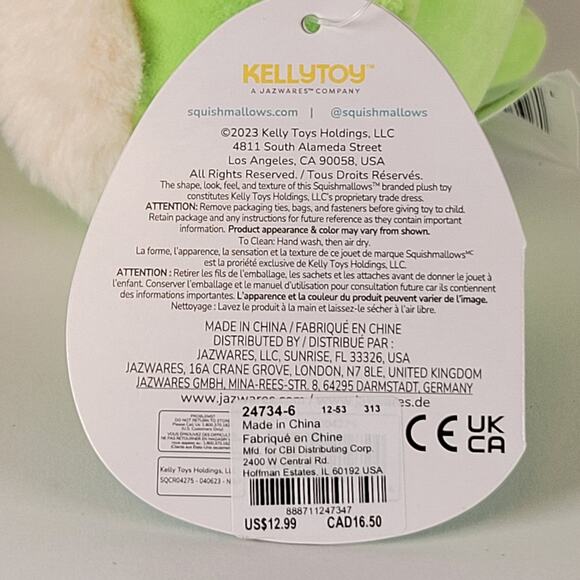 Squishmallows Mipsy Plush 5" Green With Fuzzy Belly 2023 Kellytoy Jazwares - Picture 8 of 13